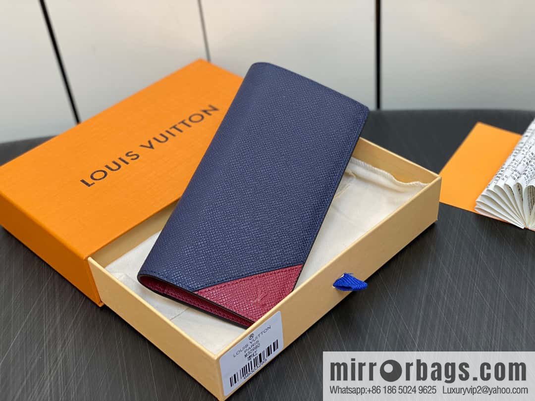 [Boutique‑grade] M30980 jujube red, full leather suit clip series BRAZZA wallet