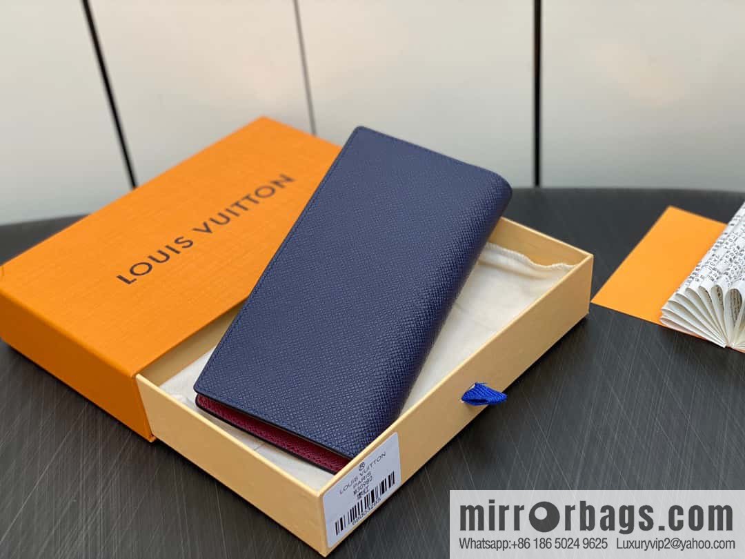 [Boutique‑grade] M30980 jujube red, full leather suit clip series BRAZZA wallet