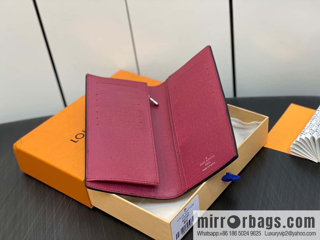 [Boutique‑grade] M30980 jujube red, full leather suit clip series BRAZZA wallet