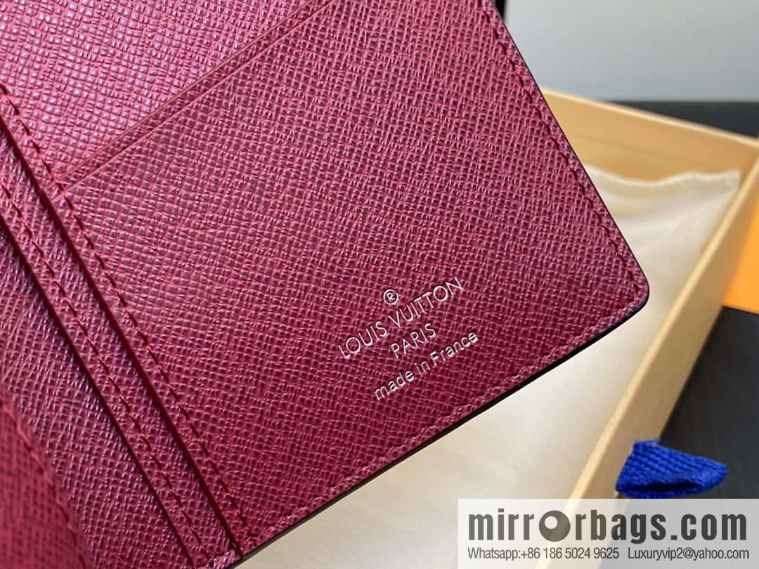 [Boutique‑grade] M30980 jujube red, full leather suit clip series BRAZZA wallet