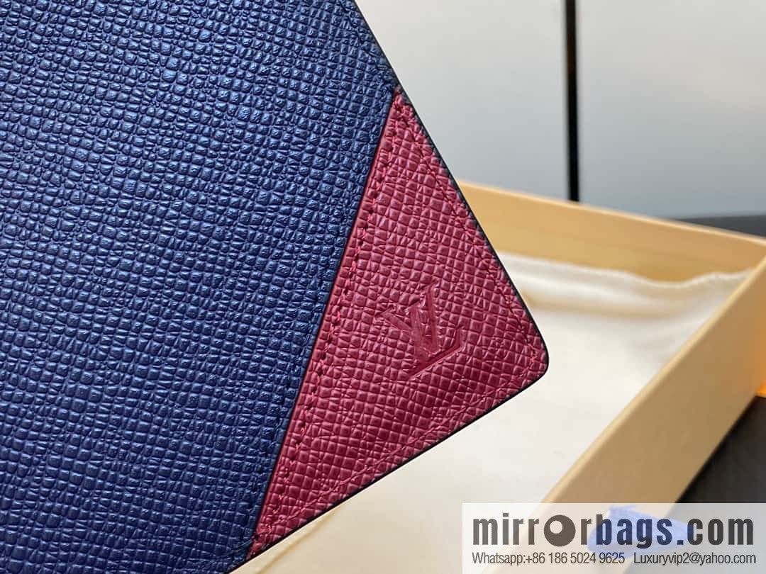[Boutique‑grade] M30980 jujube red, full leather suit clip series BRAZZA wallet