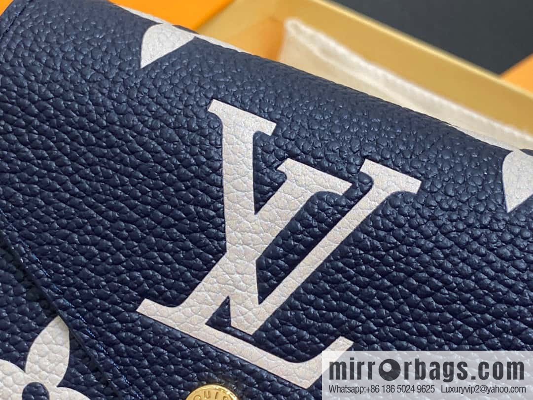 [Premium‑quality] M41938 navy blue silk screen, full leather tri-fold wallet series, this Victorine wallet
