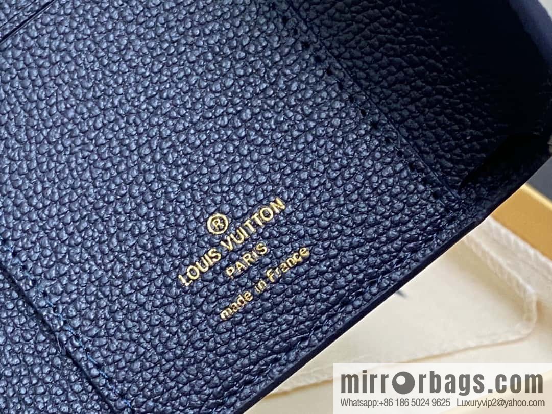 [Premium‑quality] M41938 navy blue silk screen, full leather tri-fold wallet series, this Victorine wallet