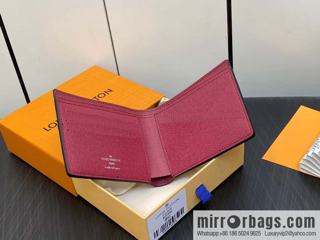 [Boutique‑grade] M30982 jujube red, full leather suit wallet series MULTIPLE wallet