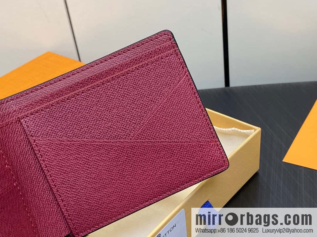 [Boutique‑grade] M30982 jujube red, full leather suit wallet series MULTIPLE wallet