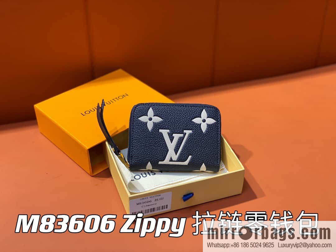 [Premium‑quality] M83606 navy blue silk screen zipper zero wallet wallet series Zippy zipper zero wallet