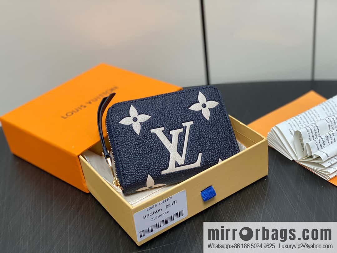 [Premium‑quality] M83606 navy blue silk screen zipper zero wallet wallet series Zippy zipper zero wallet