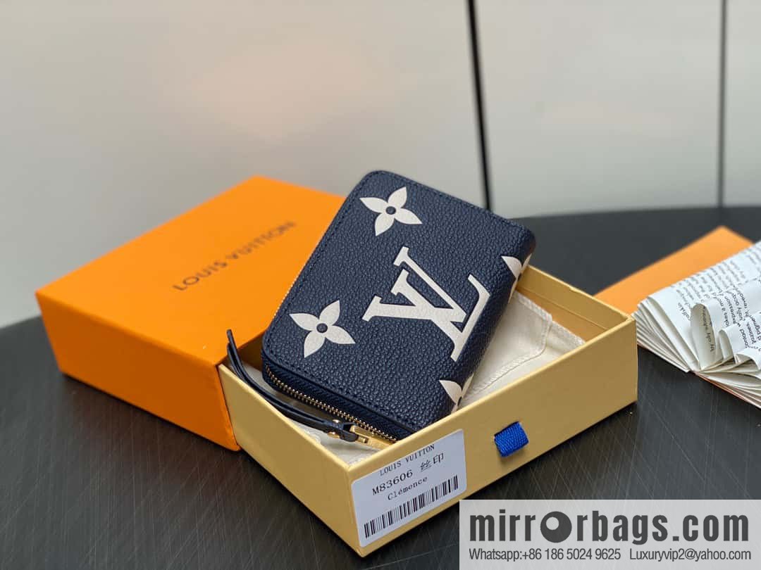 [Premium‑quality] M83606 navy blue silk screen zipper zero wallet wallet series Zippy zipper zero wallet