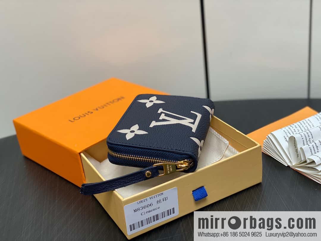 [Premium‑quality] M83606 navy blue silk screen zipper zero wallet wallet series Zippy zipper zero wallet