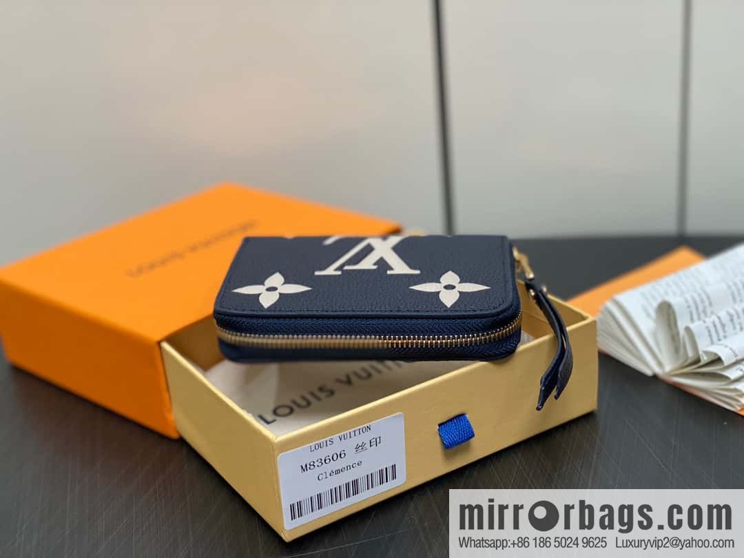 [Premium‑quality] M83606 navy blue silk screen zipper zero wallet wallet series Zippy zipper zero wallet