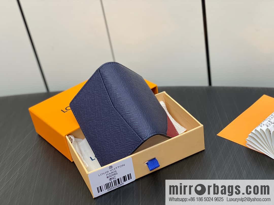 [Premium‑quality] M30985 jujube red, full leather card holder wallet series, pocket wallet