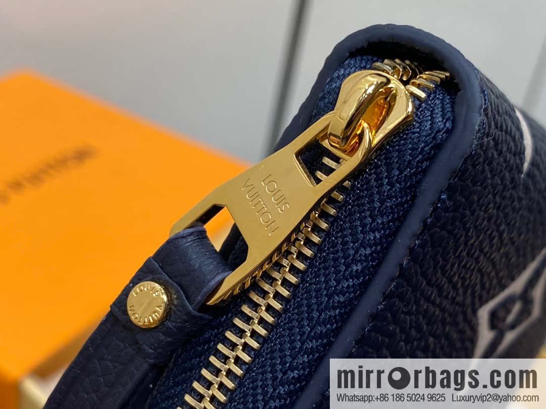 [Premium‑quality] M83606 navy blue silk screen zipper zero wallet wallet series Zippy zipper zero wallet