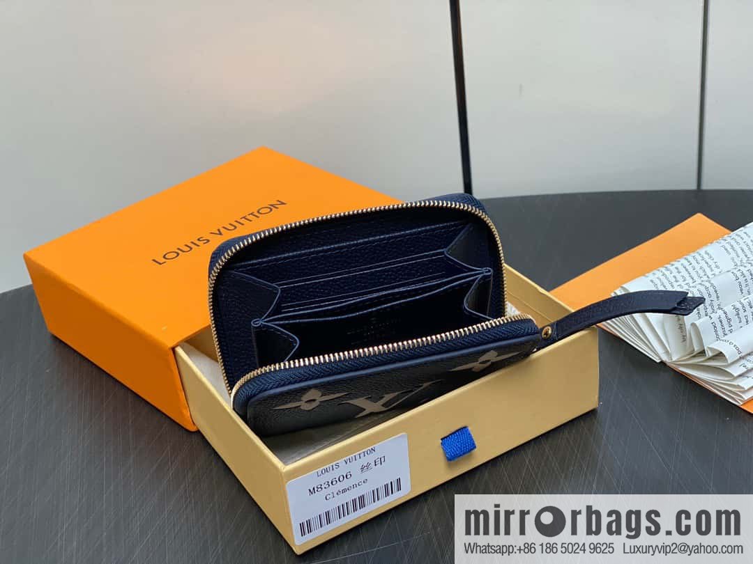 [Premium‑quality] M83606 navy blue silk screen zipper zero wallet wallet series Zippy zipper zero wallet