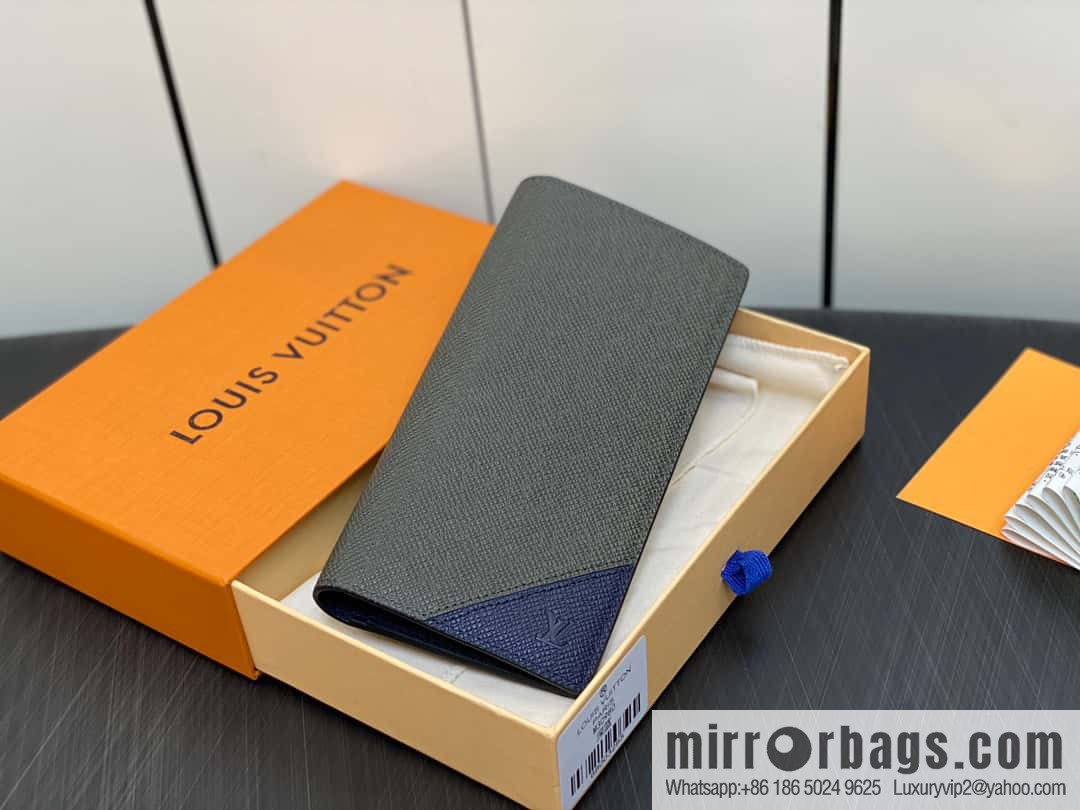 [Boutique‑grade] M30980 dark blue, full leather suit clip series BRAZZA wallet