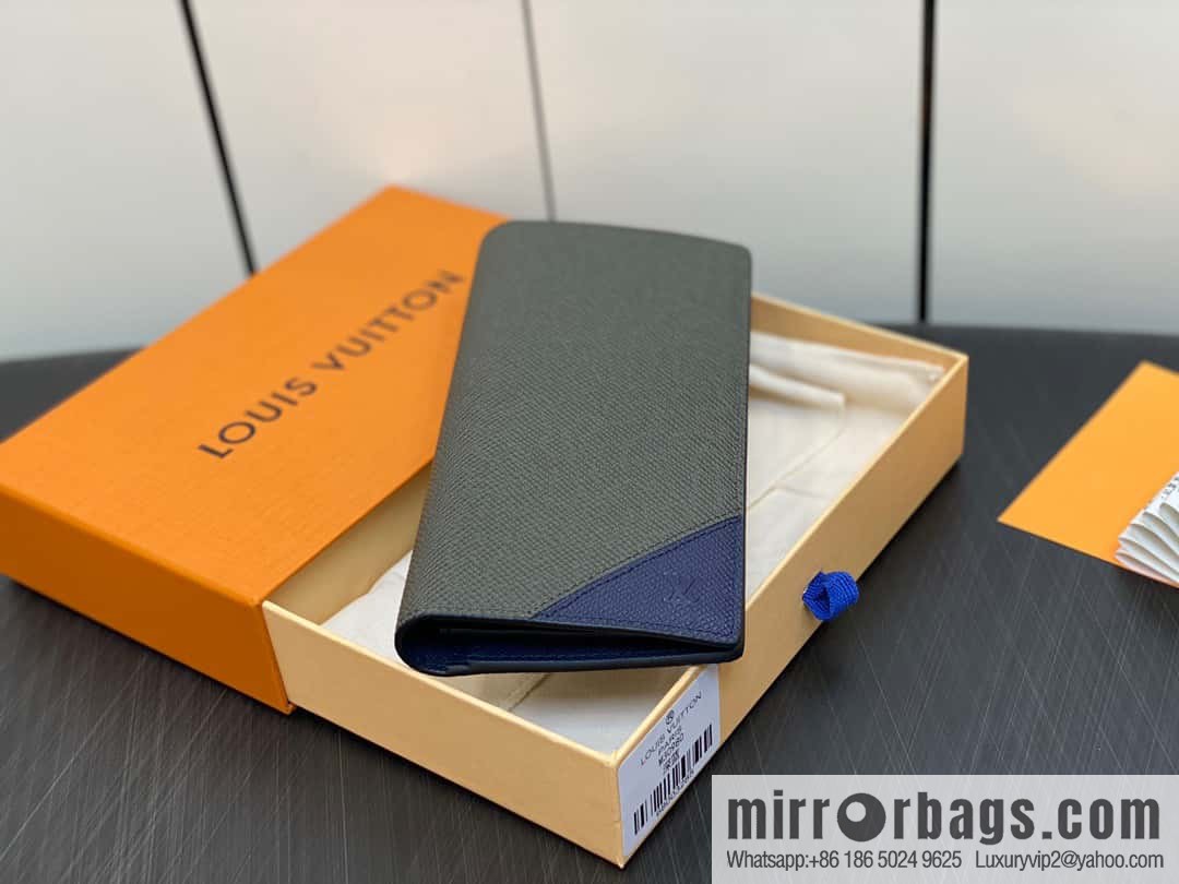 [Boutique‑grade] M30980 dark blue, full leather suit clip series BRAZZA wallet