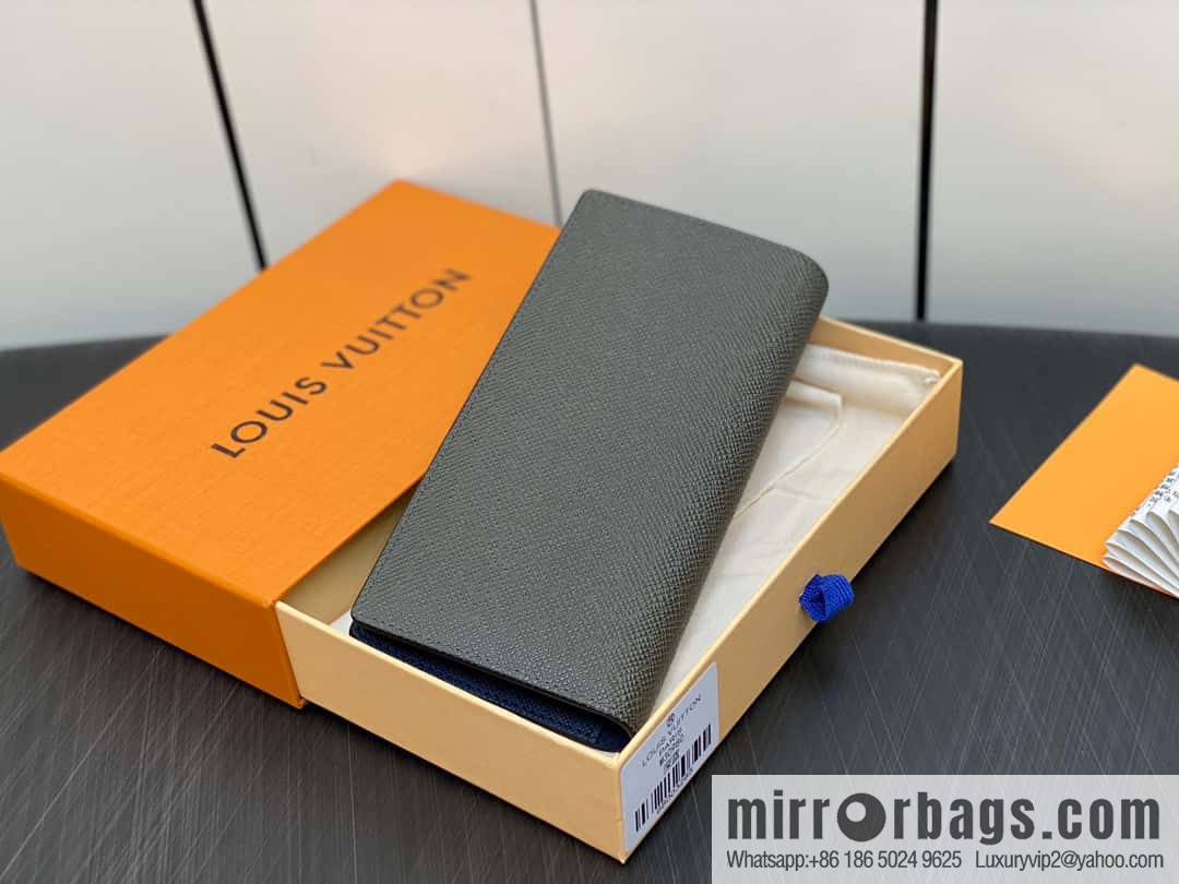 [Boutique‑grade] M30980 dark blue, full leather suit clip series BRAZZA wallet