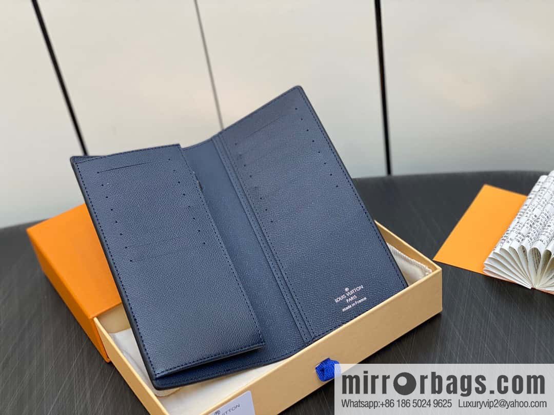[Boutique‑grade] M30980 dark blue, full leather suit clip series BRAZZA wallet
