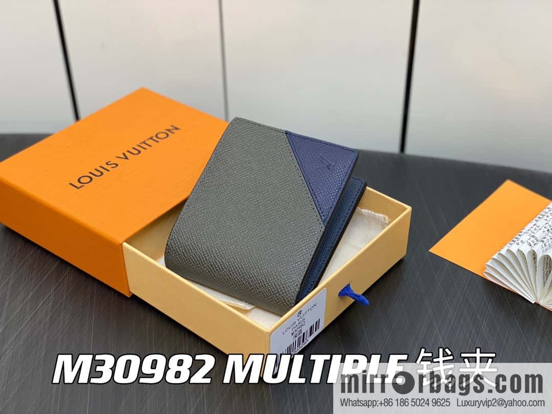 [Boutique‑grade] M30982 dark blue, full leather suit wallet series MULTIPLE wallet