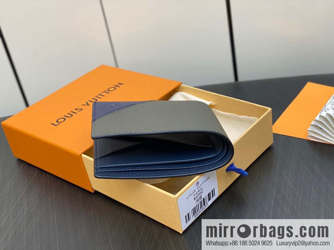 [Boutique‑grade] M30982 dark blue, full leather suit wallet series MULTIPLE wallet