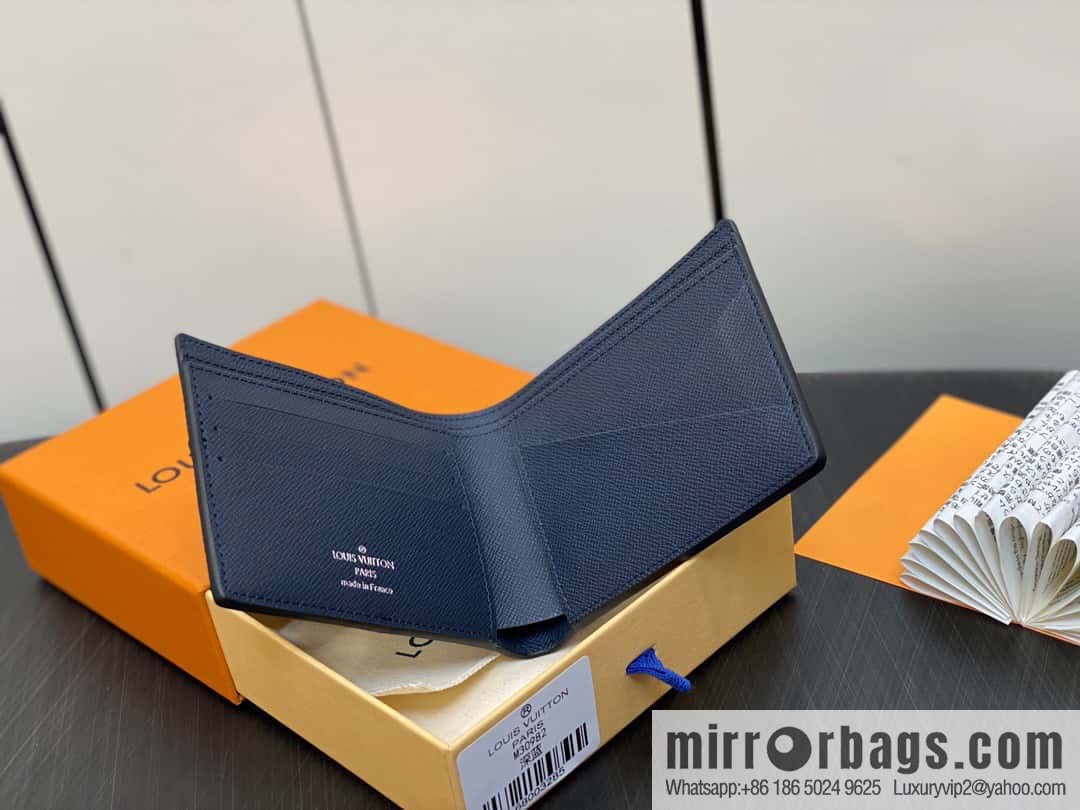 [Boutique‑grade] M30982 dark blue, full leather suit wallet series MULTIPLE wallet