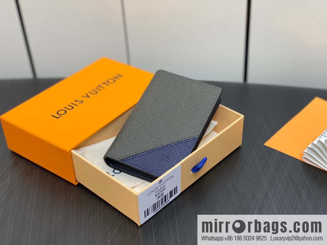 [Premium‑quality] M30985 dark blue, full leather card holder wallet series, pocket wallet