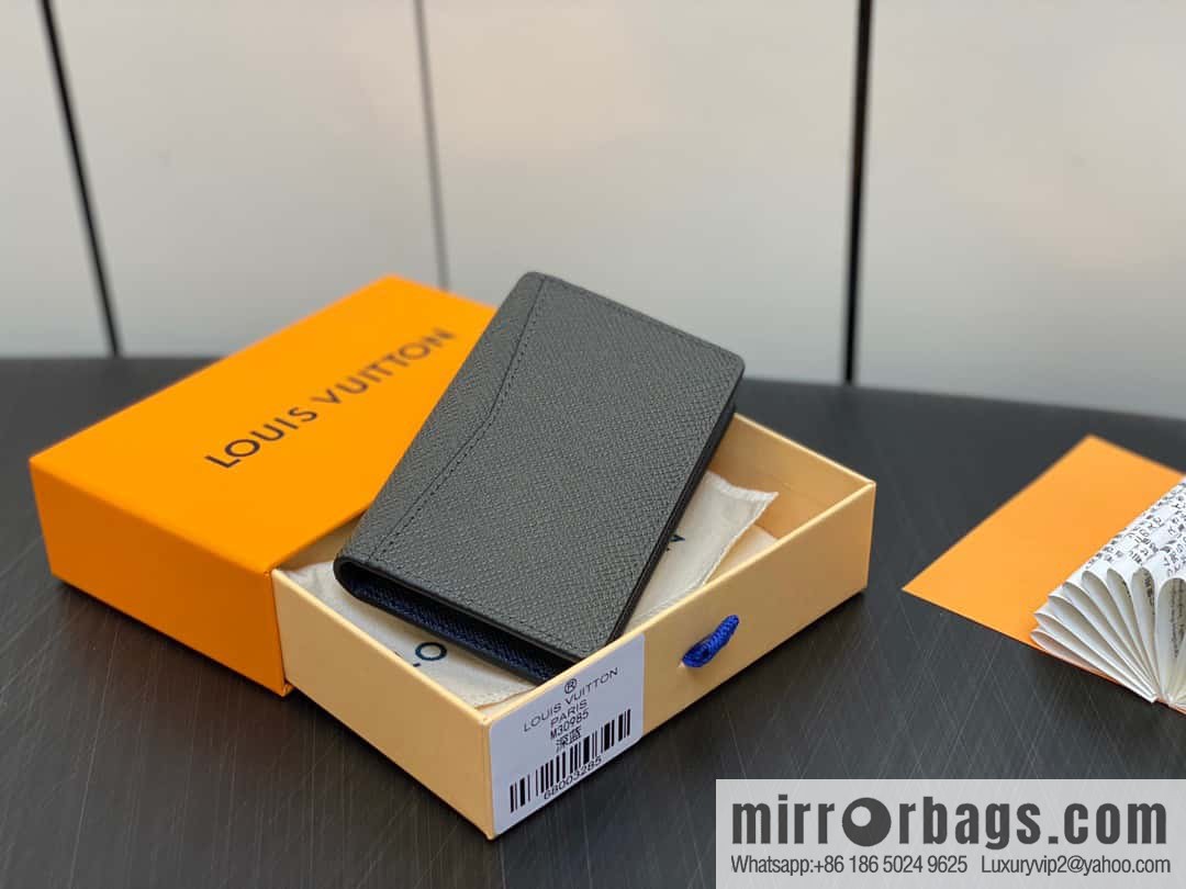 [Premium‑quality] M30985 dark blue, full leather card holder wallet series, pocket wallet