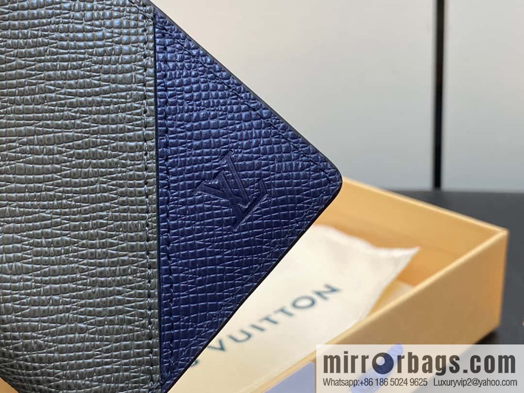 [Premium‑quality] M30985 dark blue, full leather card holder wallet series, pocket wallet