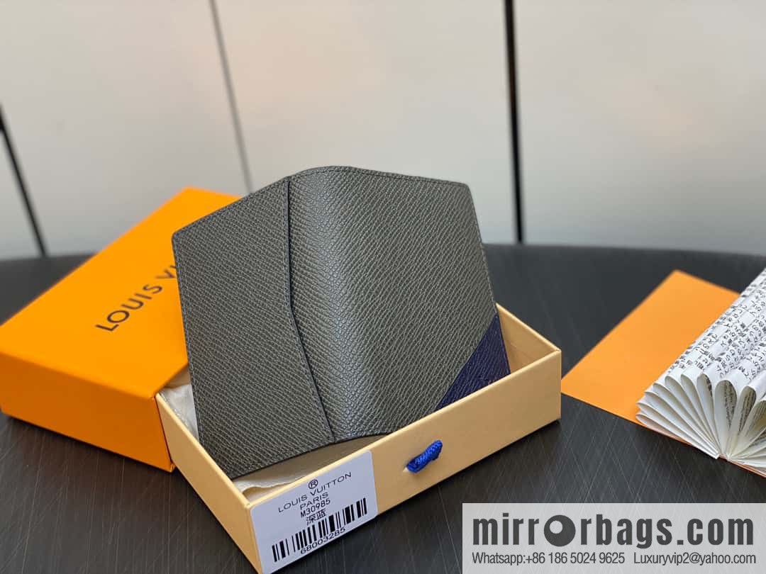 [Premium‑quality] M30985 dark blue, full leather card holder wallet series, pocket wallet