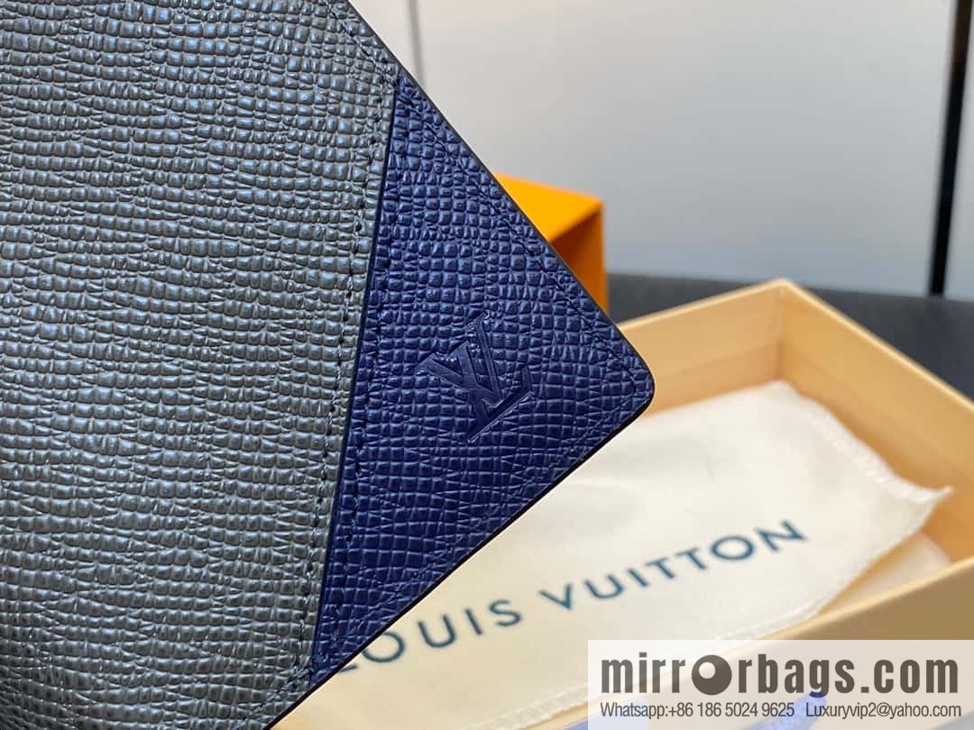 [Premium‑quality] M30985 dark blue, full leather card holder wallet series, pocket wallet