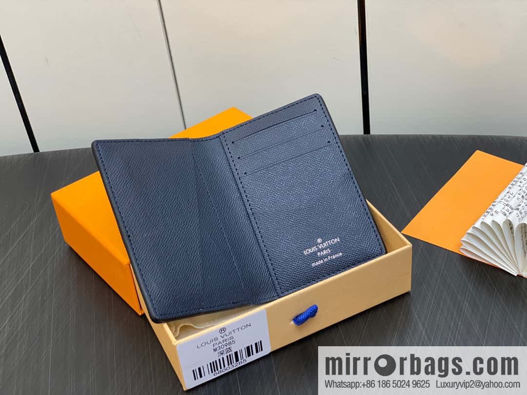 [Premium‑quality] M30985 dark blue, full leather card holder wallet series, pocket wallet