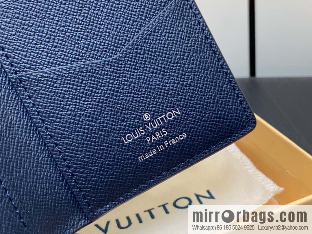 [Premium‑quality] M30985 dark blue, full leather card holder wallet series, pocket wallet