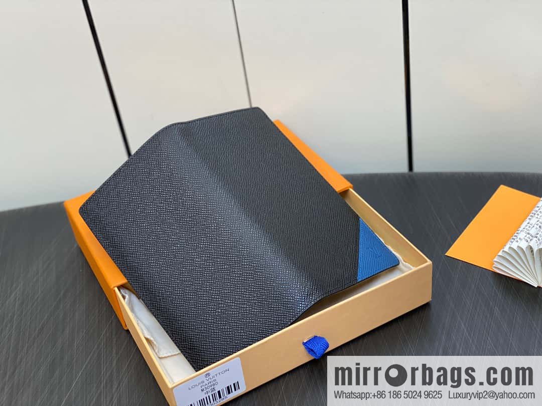 [Boutique‑grade] M30980 medium blue, full leather suit clip series BRAZZA wallet