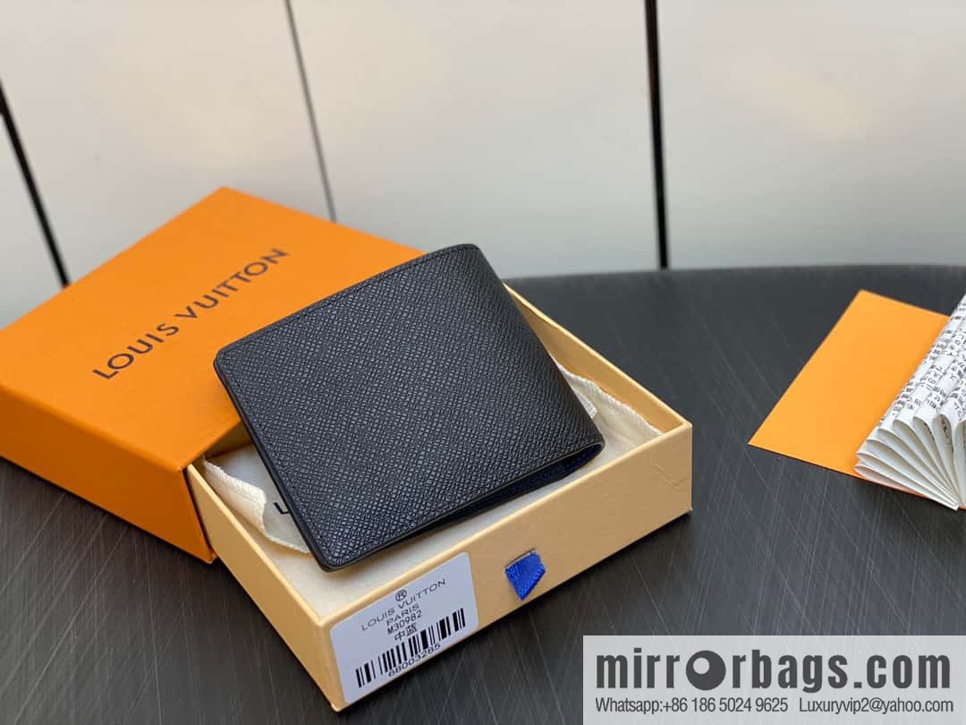 [Boutique‑grade] M30982 medium blue, full leather suit wallet series MULTIPLE wallet