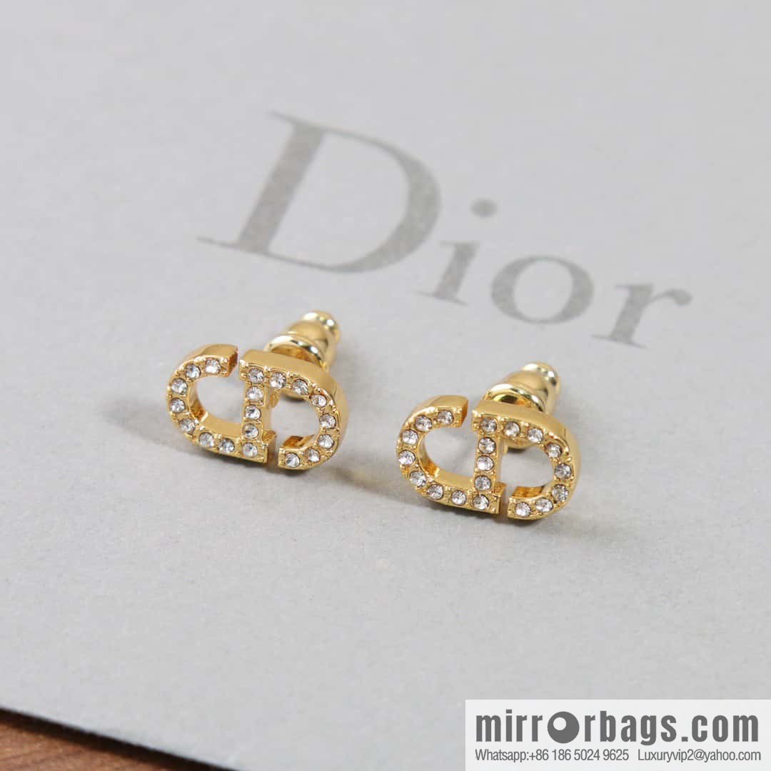 New ☑️ Dior full diamond CD stud earrings
