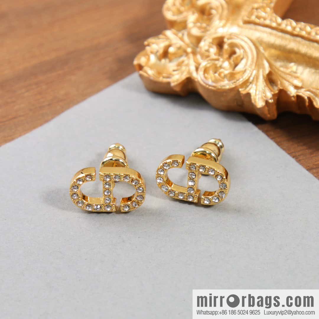 New ☑️ Dior full diamond CD stud earrings
