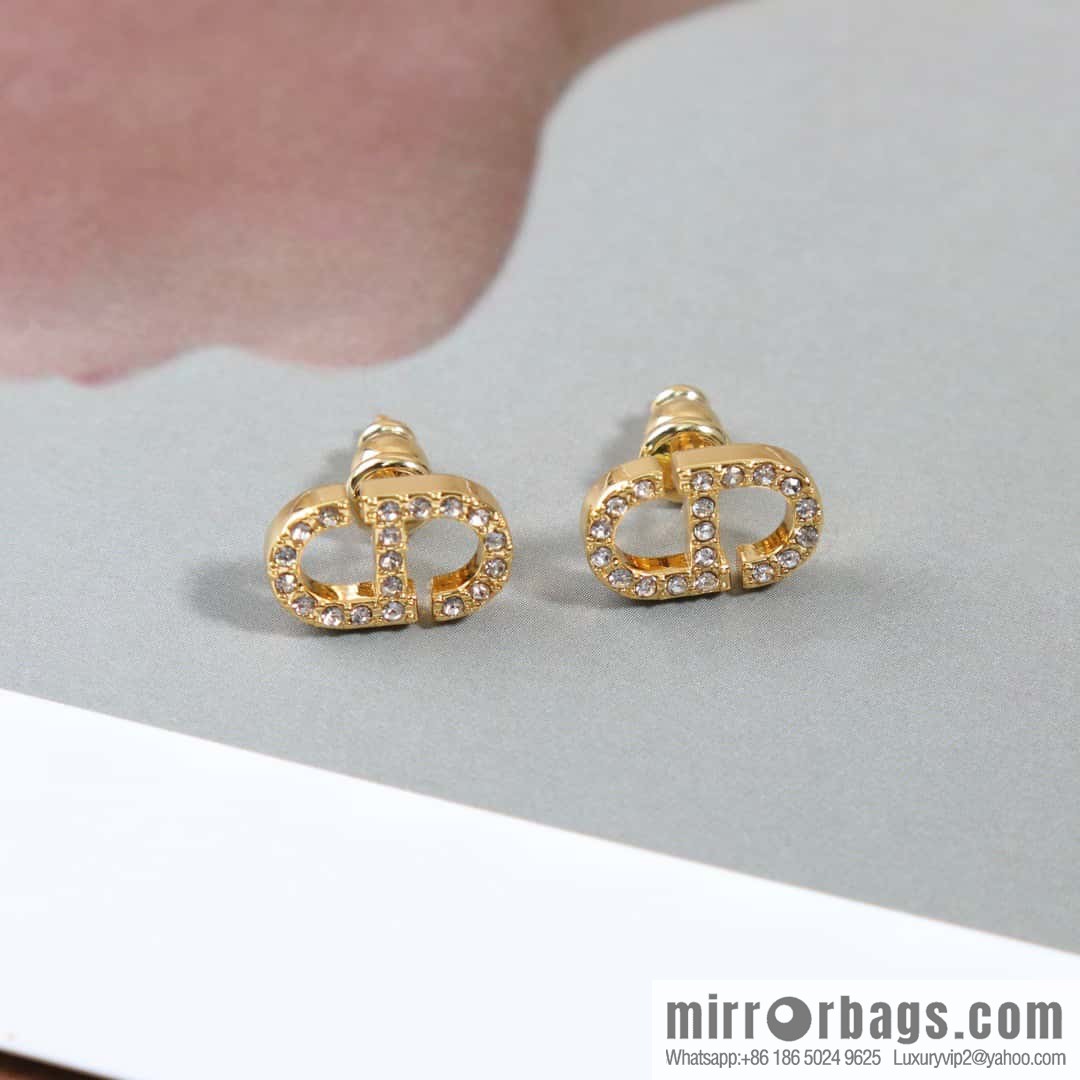 New ☑️ Dior full diamond CD stud earrings