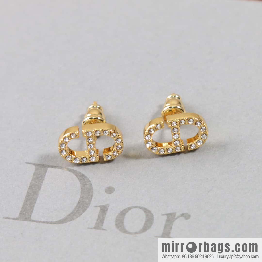 New ☑️ Dior full diamond CD stud earrings