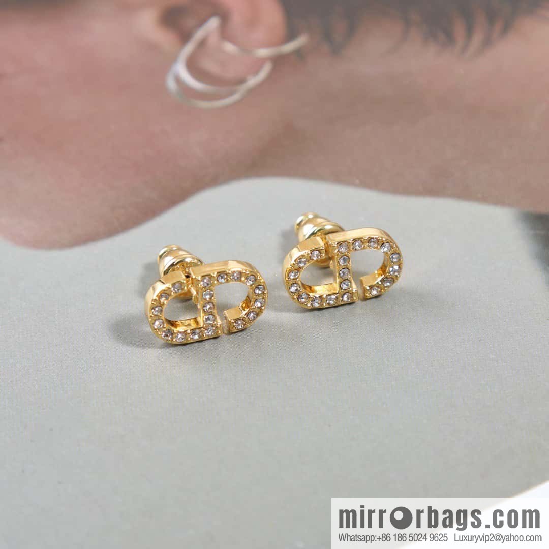 New ☑️ Dior full diamond CD stud earrings