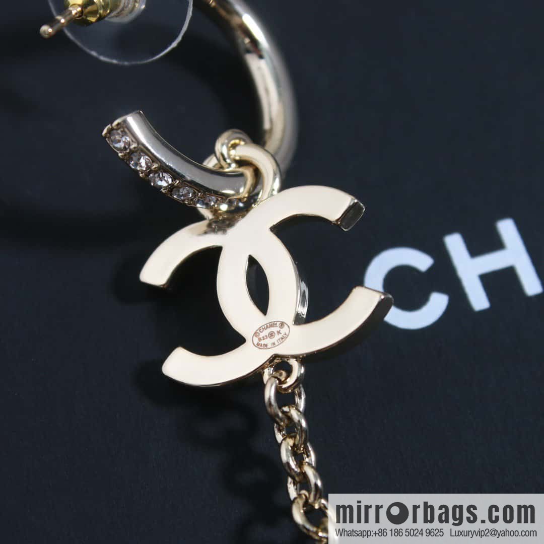 ☀️New ☑️ Chanel C3 Double C Asymmetrical Pearl Pentagram Earrings ☀️