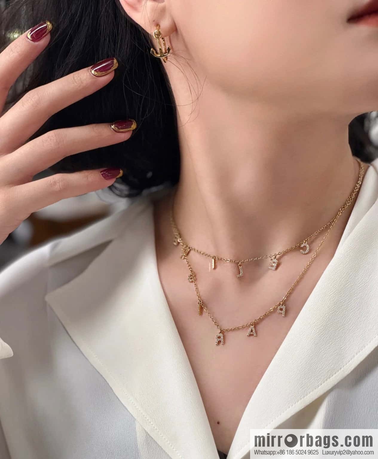 ☀️New ☑️ Celine double fringed letter necklace ☀️