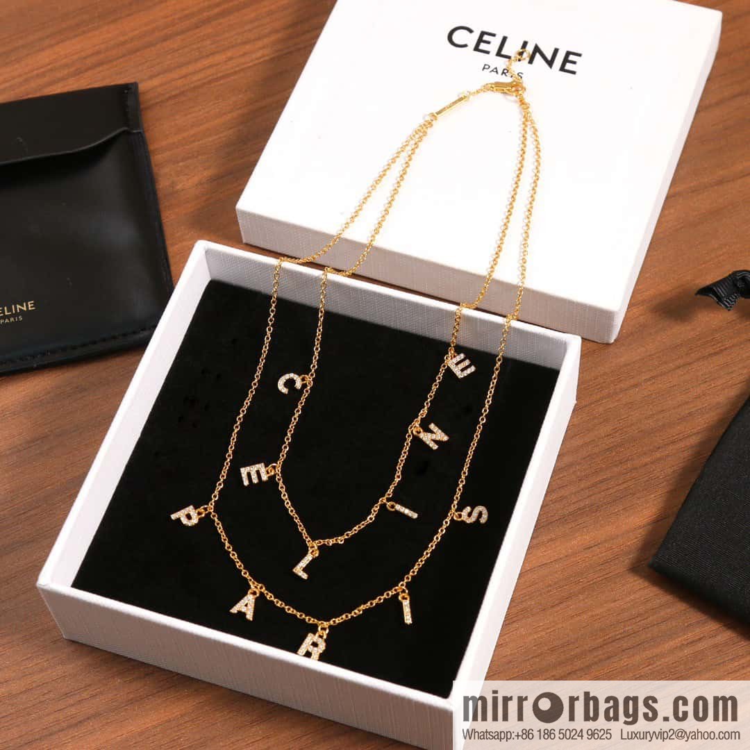 ☀️New ☑️ Celine double fringed letter necklace ☀️