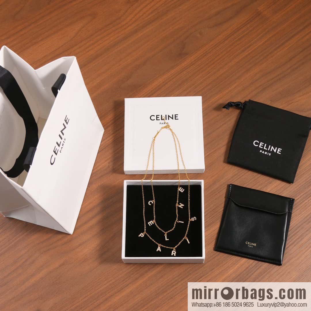 ☀️New ☑️ Celine double fringed letter necklace ☀️