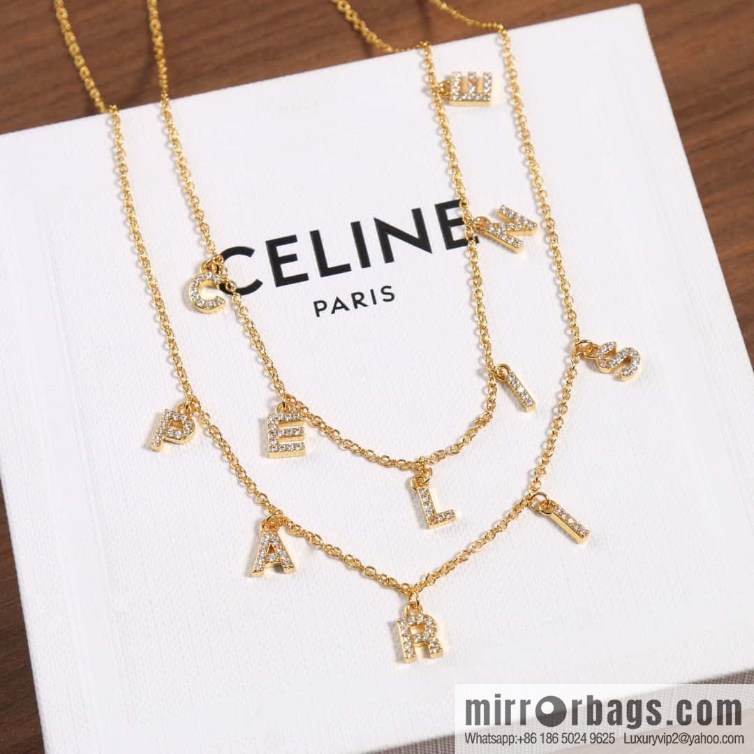 ☀️New ☑️ Celine double fringed letter necklace ☀️