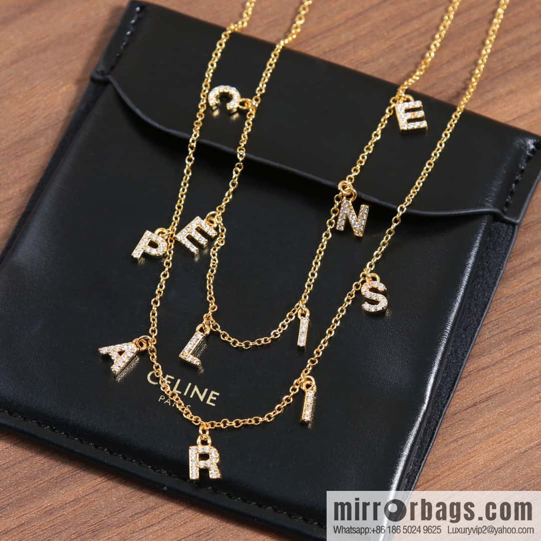☀️New ☑️ Celine double fringed letter necklace ☀️