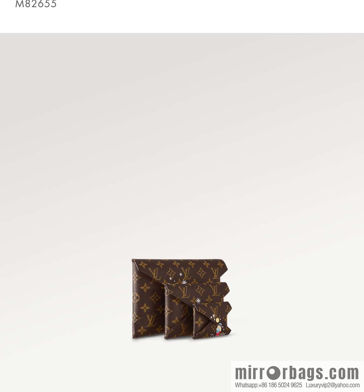 [Boutique‑grade] 2023 Christmas M82655 Christmas model, silk screen three-piece series Kirigami Pochette clutch bag