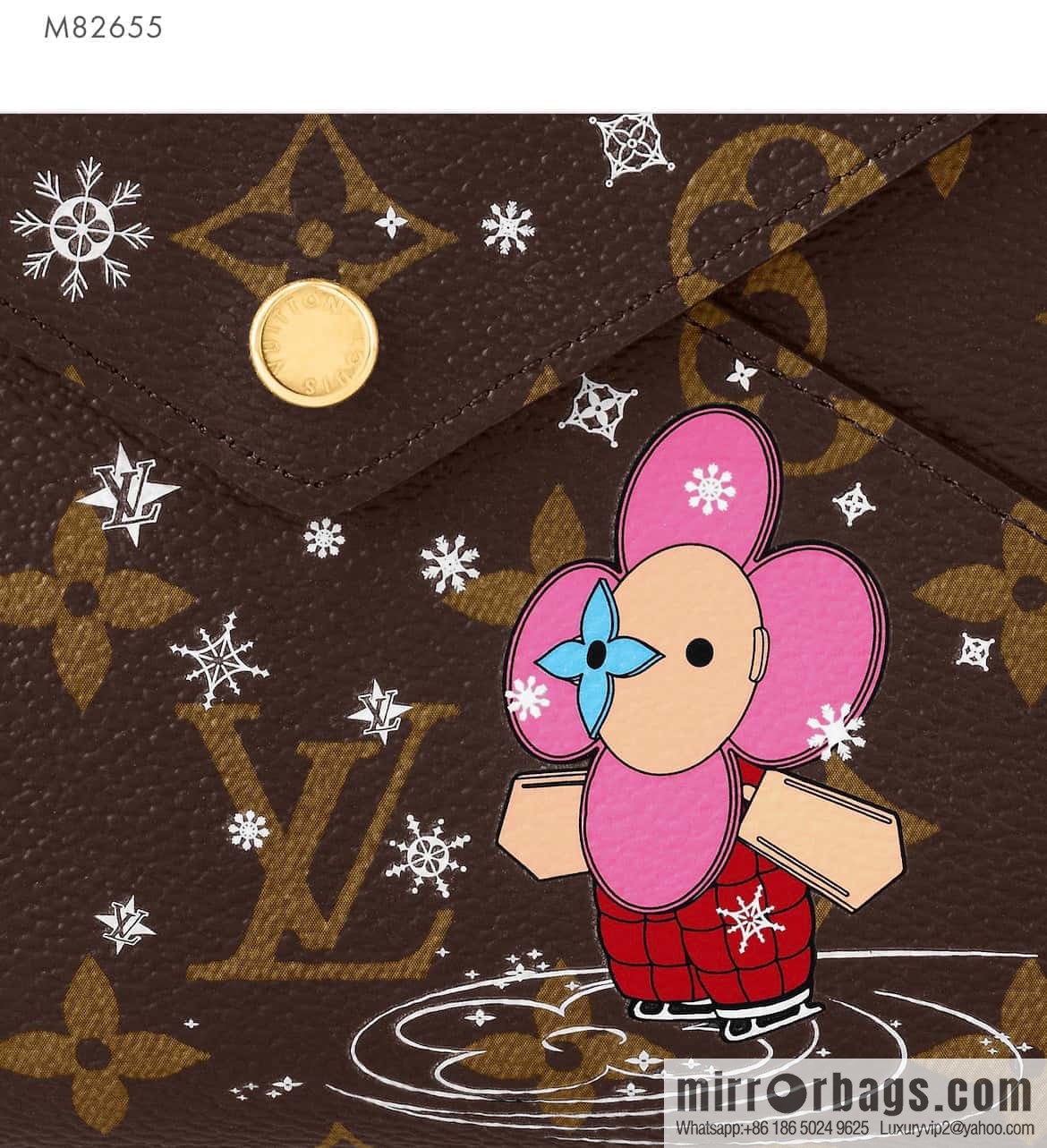 [Boutique‑grade] 2023 Christmas M82655 Christmas model, silk screen three-piece series Kirigami Pochette clutch bag