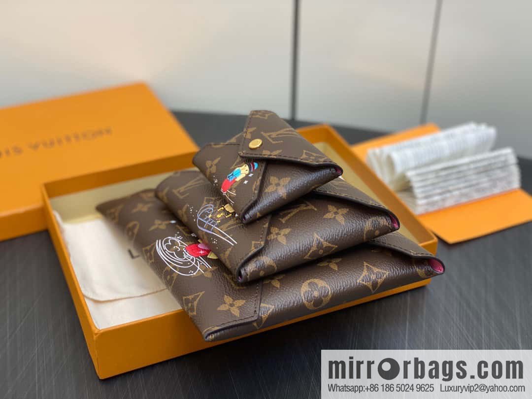 [Boutique‑grade] 2023 Christmas M82655 Christmas model, silk screen three-piece series Kirigami Pochette clutch bag