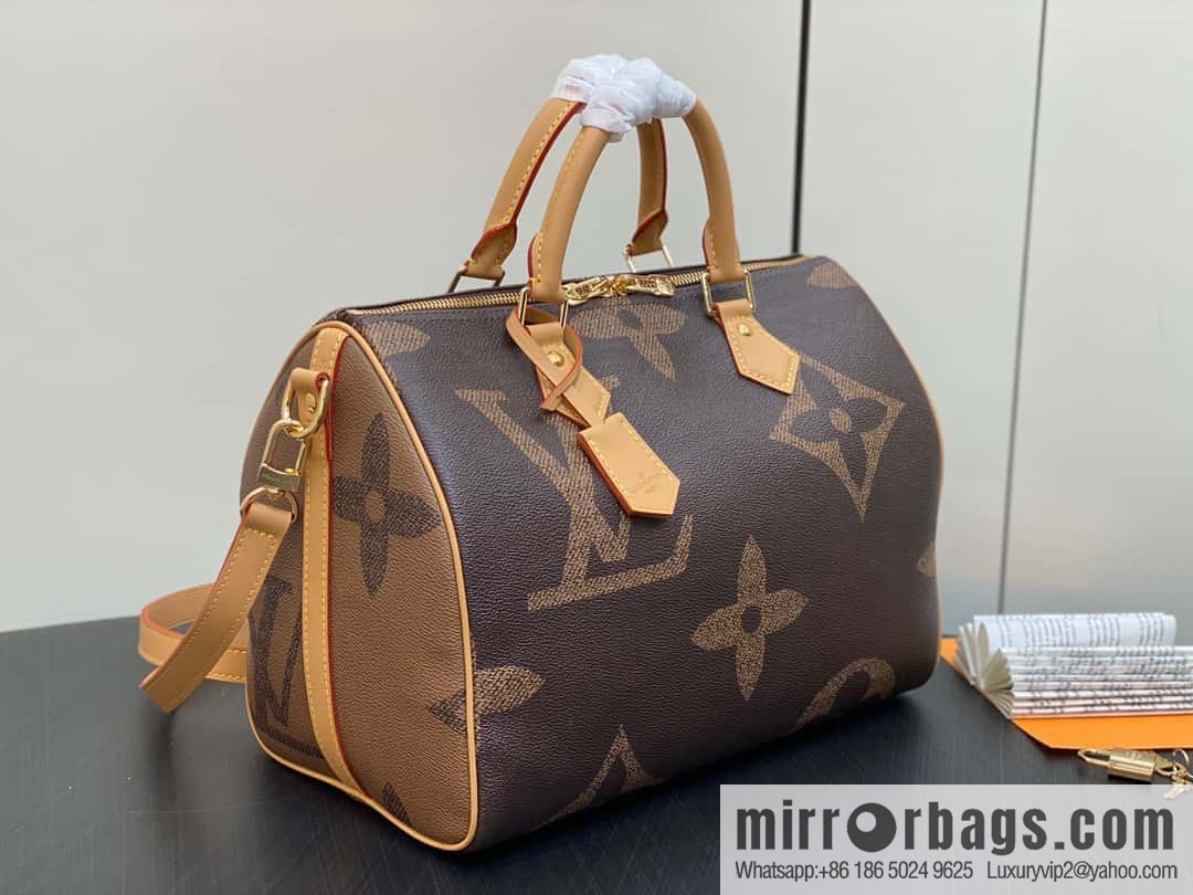 [Premium‑quality] M46602 monogram yellow leather speedy pillow bag series speedy Bandoulière 30 handbag