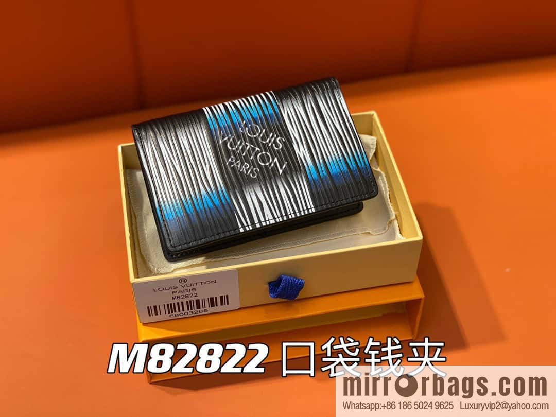 [Premium‑quality] M82822 plaid full leather card holder wallet series, new pocket wallet in autumn and winter
