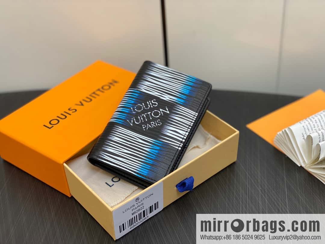[Premium‑quality] M82822 plaid full leather card holder wallet series, new pocket wallet in autumn and winter